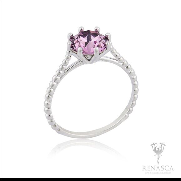 Swarovski authentic Crystals ring White Rhodium plated - Picture 1 of 10